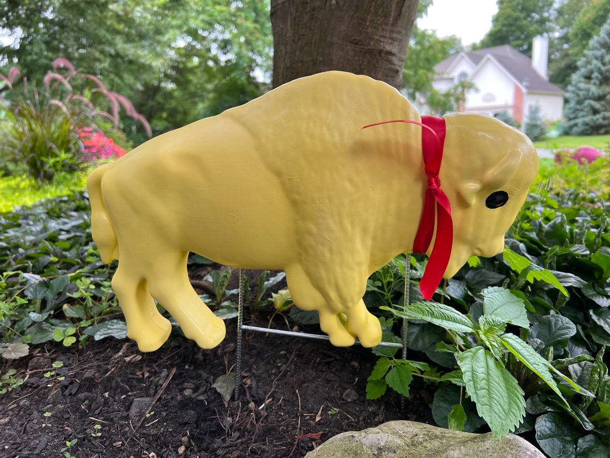 Custom Painted Buffalo Lawn Ornament Butter Lamb 53 GO Pink Buffalo