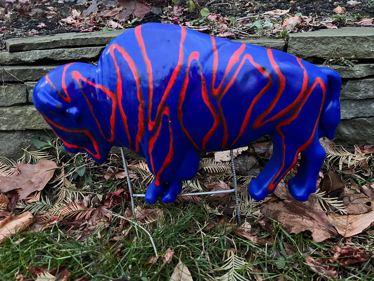 Custom Painted Buffalo Lawn Ornament Mafia Zebra 55 GO Pink Buffalo