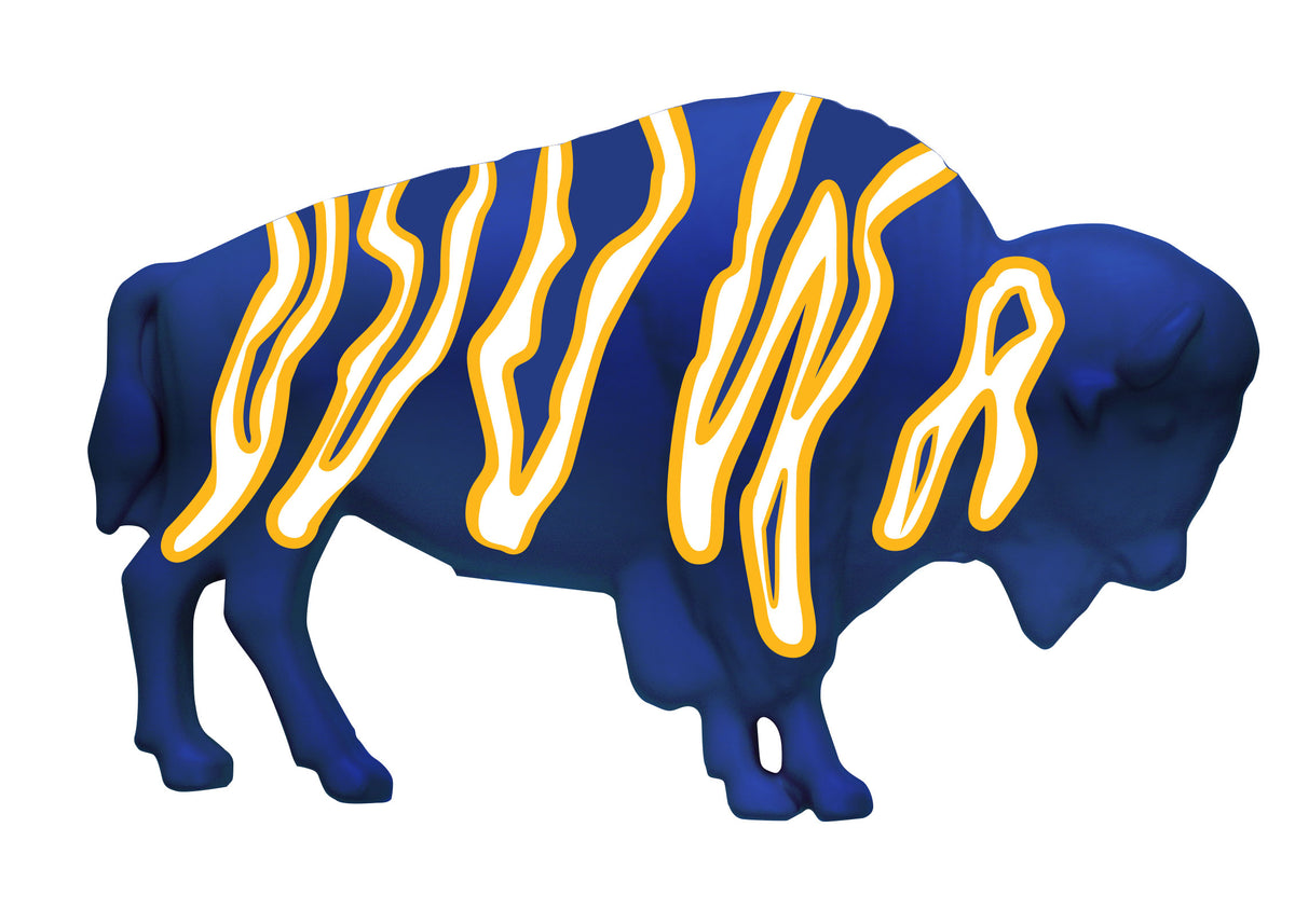 The Original Buffalo Hockey Zebra Lawn Ornament (Blue)