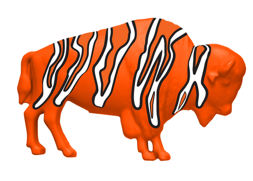 The Original Buffalo Zebra Lawn Ornament (Orange)