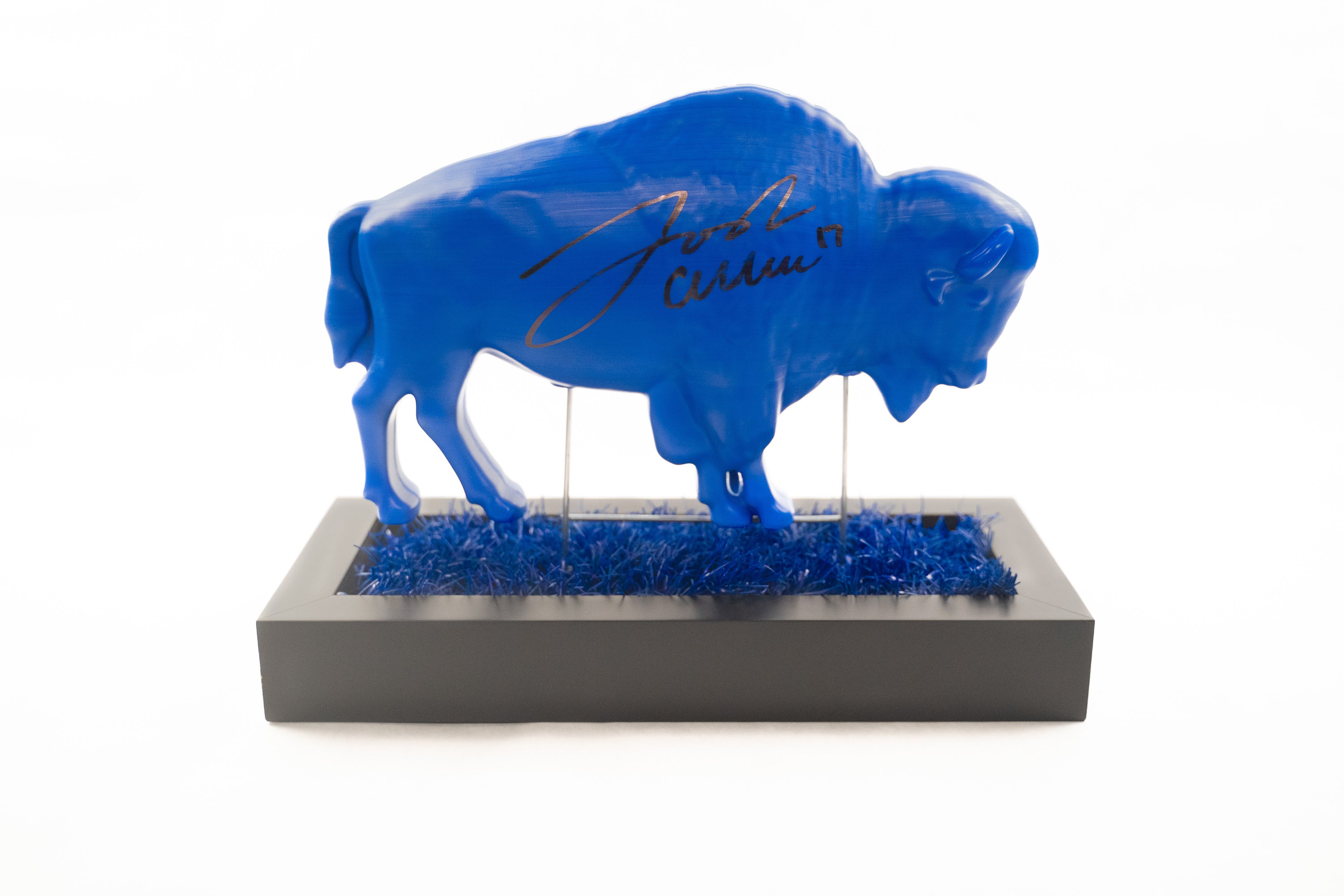 Josh Allen Autographed Buffalo Bills (Blue #17) Deluxe Framed