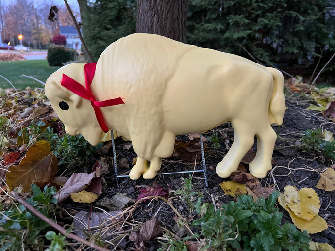 Custom Painted Buffalo Lawn Ornament - Butter Lamb #54