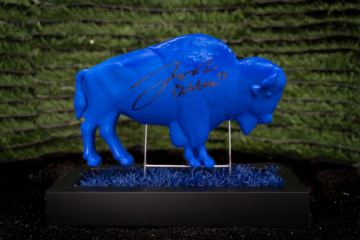 Josh Allen Autographed Blue Buffalo On Buffalo Turf Company Base