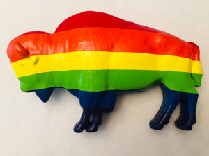 Custom Painted Buffalo Lawn Ornament - Pride