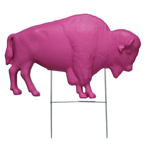 The Original Pink Buffalo Lawn Ornament on Stake